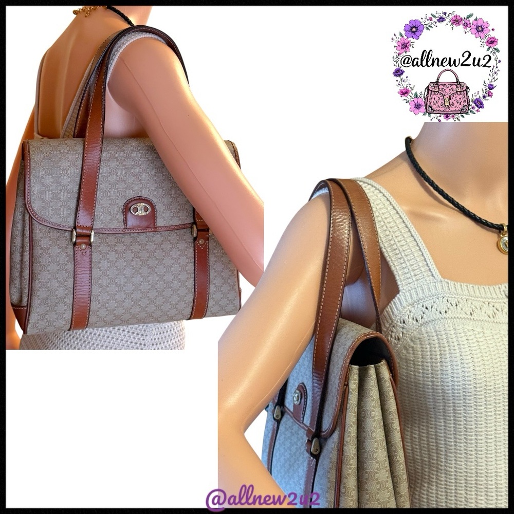 CELINE Vintage Macadam Top handle Bag with COA - Picture 3 of 17